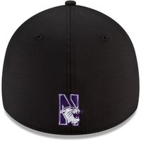 Men's New Era Black Northwestern Wildcats Campus Preferred 39THIRTY Flex Hat