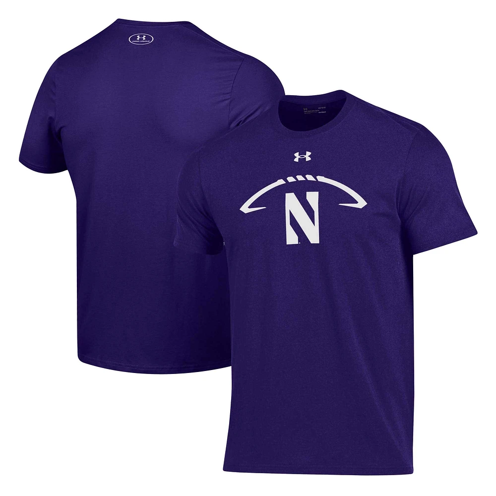 T-shirt violet pour hommes, icône de football des Wildcats du Nord-Ouest