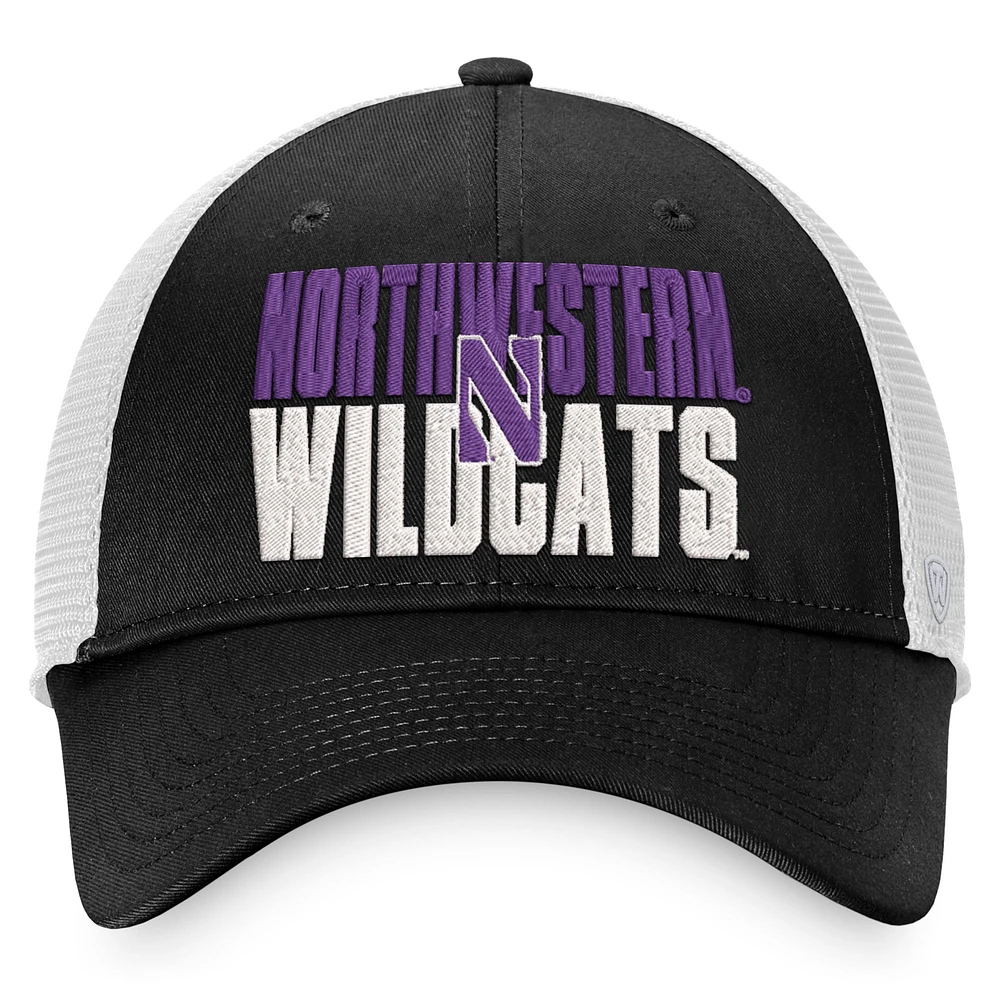 TOP NWSTRN NOIR BLANC NCAA TOP STOCKPILE TRUCKER HATMENSTR