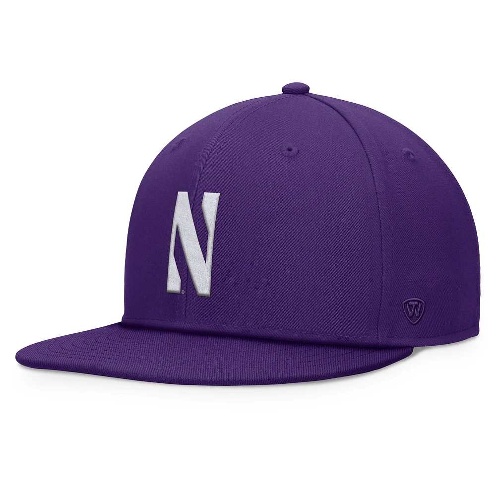 Casquette Snapback fondamentale Top of the World violet Northwestern Wildcats pour hommes