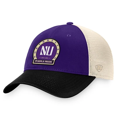 Casquette réglable pour hommes Top of the World Purple Northwestern Wildcats Refined Trucker