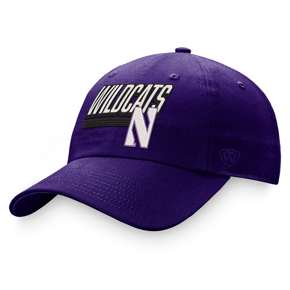 Casquette ajustable Top of the World Northwestern Wildcats Slice pour homme