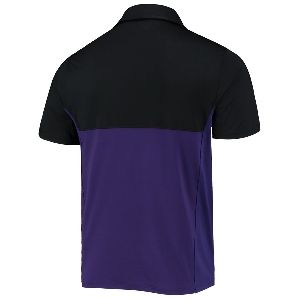 Men's Under Armour Black/Purple Northwestern Wildcats 2022 Blocked Coaches Performance Polo