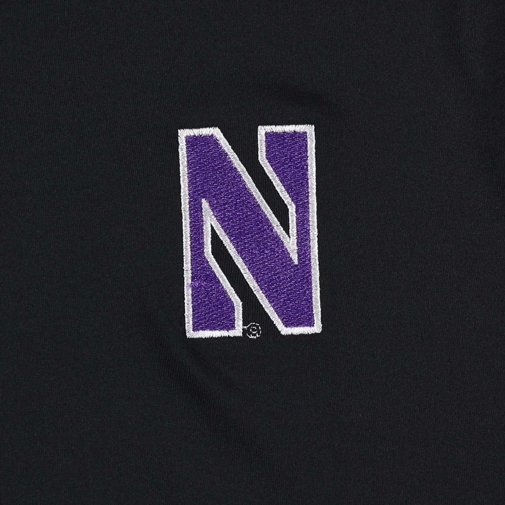 Men's Under Armour Black/White Northwestern Wildcats Green Blocked Polo Performance