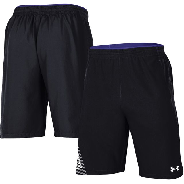 Short tissé noir Northwestern Wildcats 2021 Sideline Under Armour pour homme