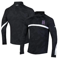 Haut à quart de zip camouflage Under Armour Northwestern Wildcats Game Day Camo Raglan pour hommes