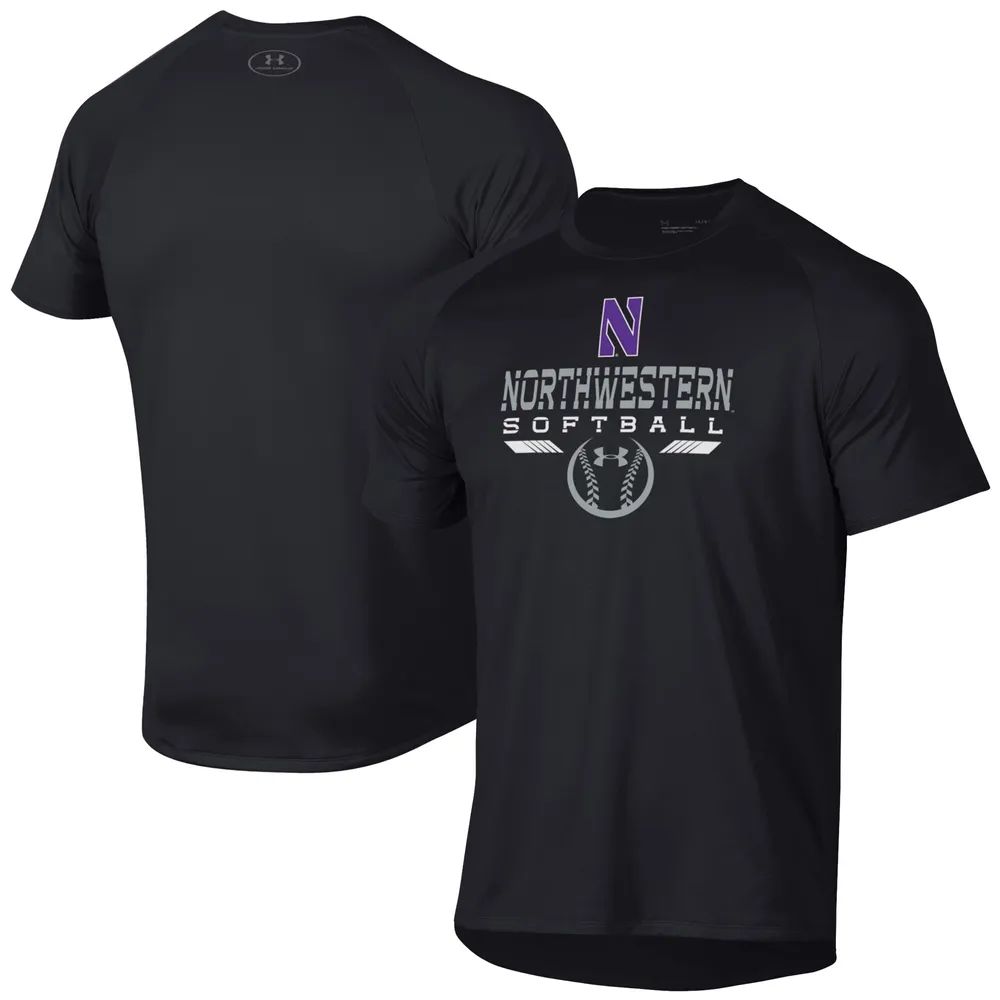 Lids Northwestern Wildcats Under Armour Softball Icon Raglan Performance T- Shirt