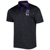 Men's Under Armour Black Northwestern Wildcats Static Performance Polo