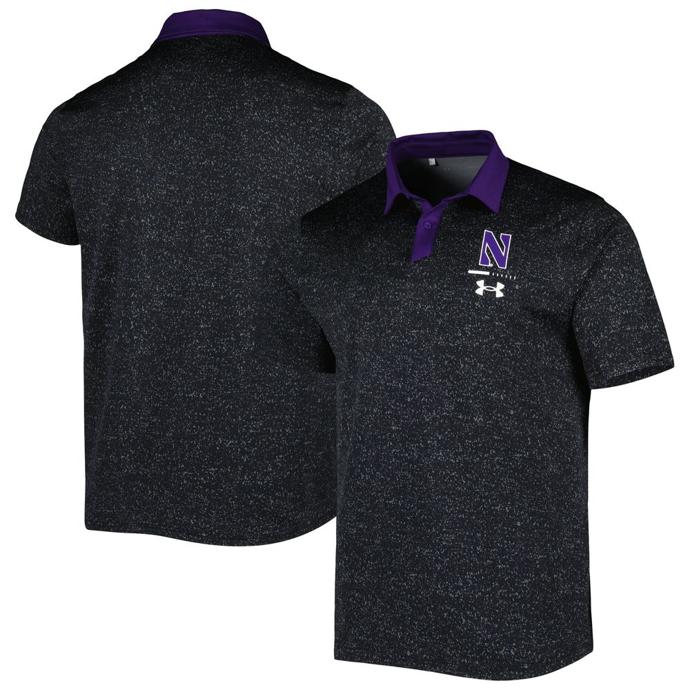 Men's Under Armour Black Northwestern Wildcats Static Performance Polo