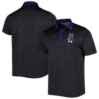 Men's Under Armour Black Northwestern Wildcats Static Performance Polo