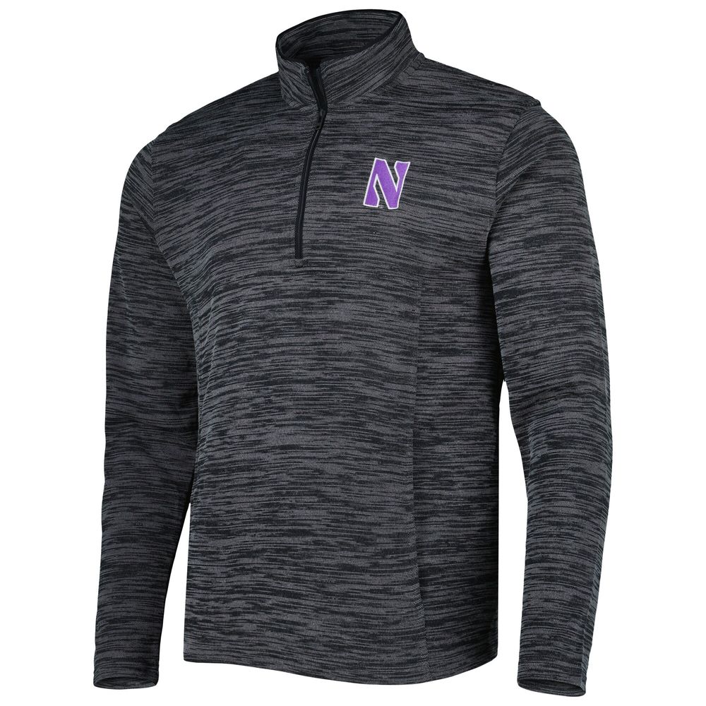 Men's Under Armour Black Northwestern Wildcats Tempo Fleece Quarter-Zip Jacket