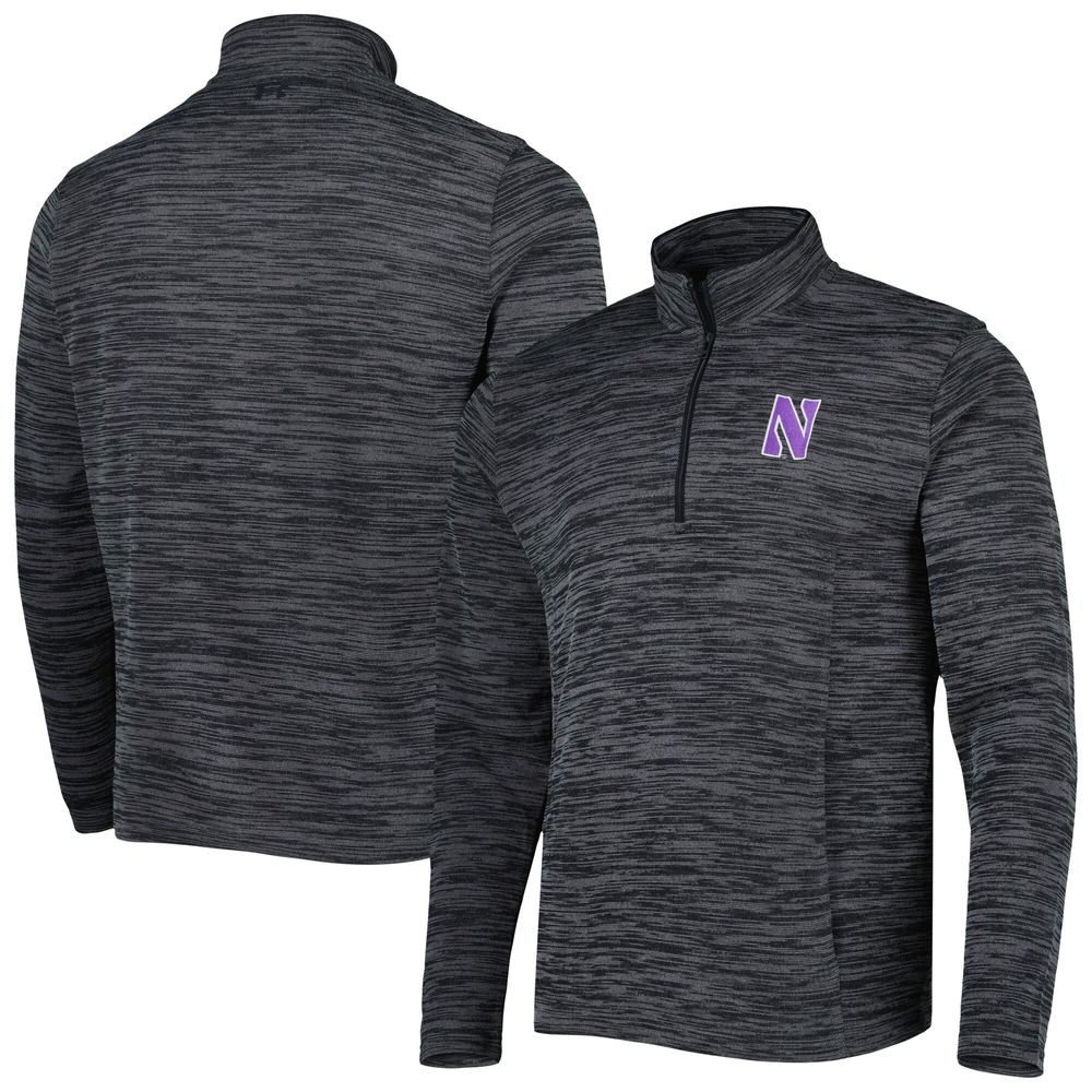 Under Armour Men's Under Armour Black Northwestern Wildcats Tempo Fleece  Quarter-Zip Jacket