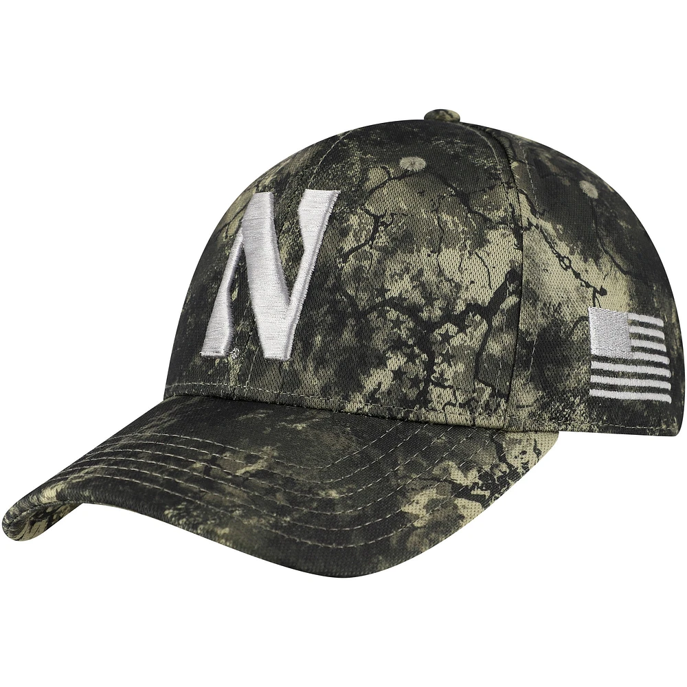 Casquette ajustable Blitzing Performance Camo Northwestern Wildcats pour homme de la collection Freedom Under Armour