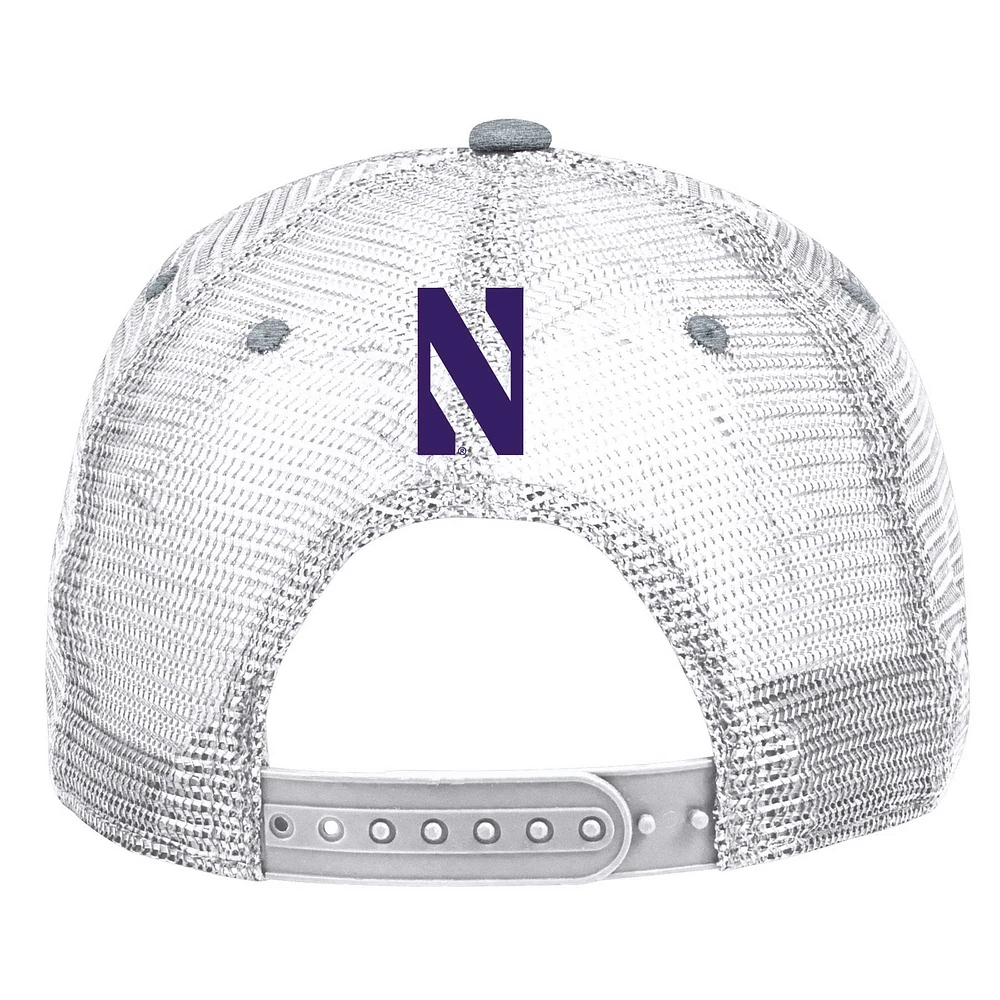 Casquette réglable gris Northwestern Wildcats 2023 Sideline Trucker Under Armour pour hommes