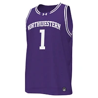 Men's Under Armour #1 Purple Northwestern Wildcats Replica Basketball Jersey