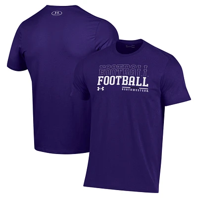 T-shirt violet Under Armour Northwestern Wildcats 2024 Sideline Football Performance pour homme