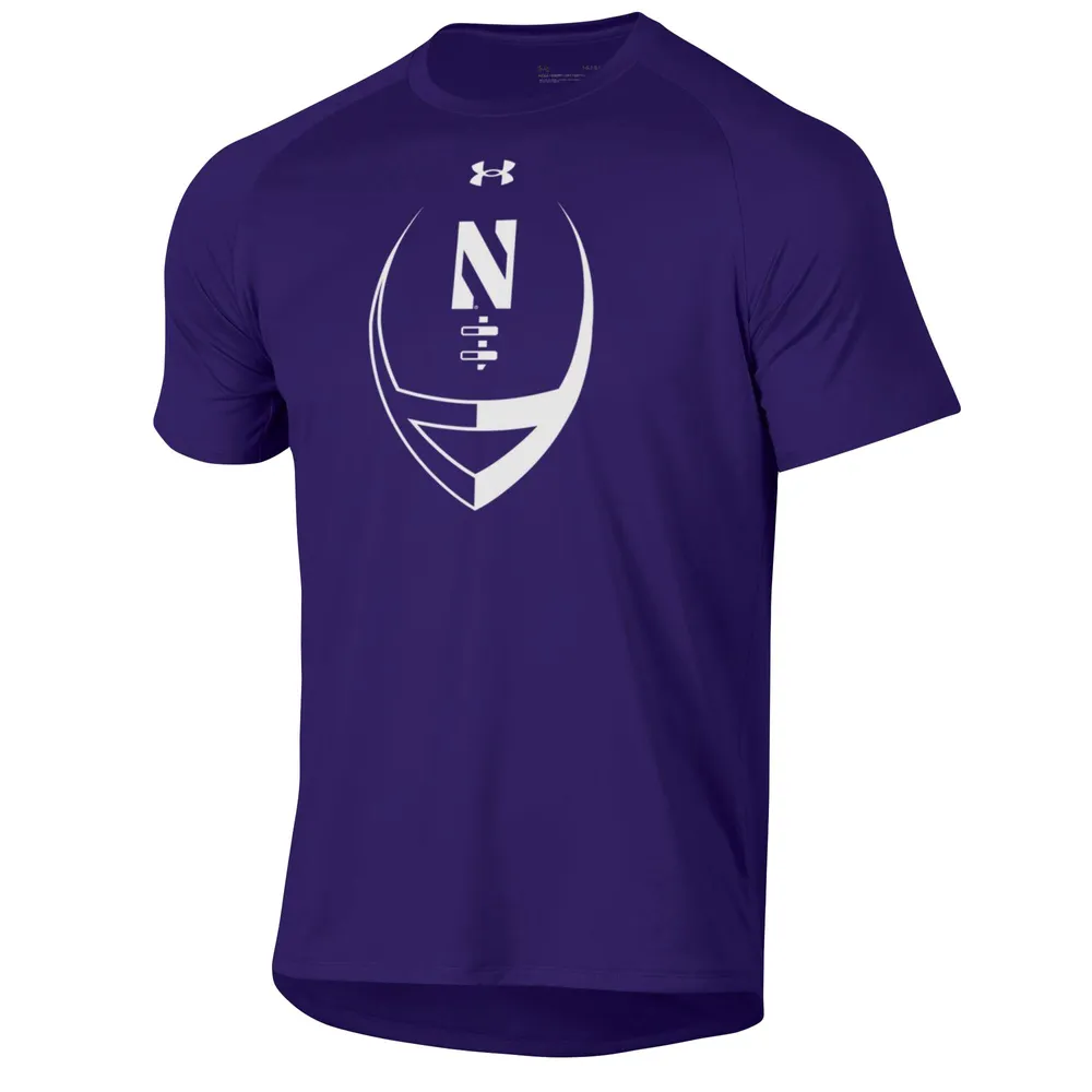 T-shirt violet Under Armour Northwestern Wildcats Football Icon Raglan Performance pour hommes