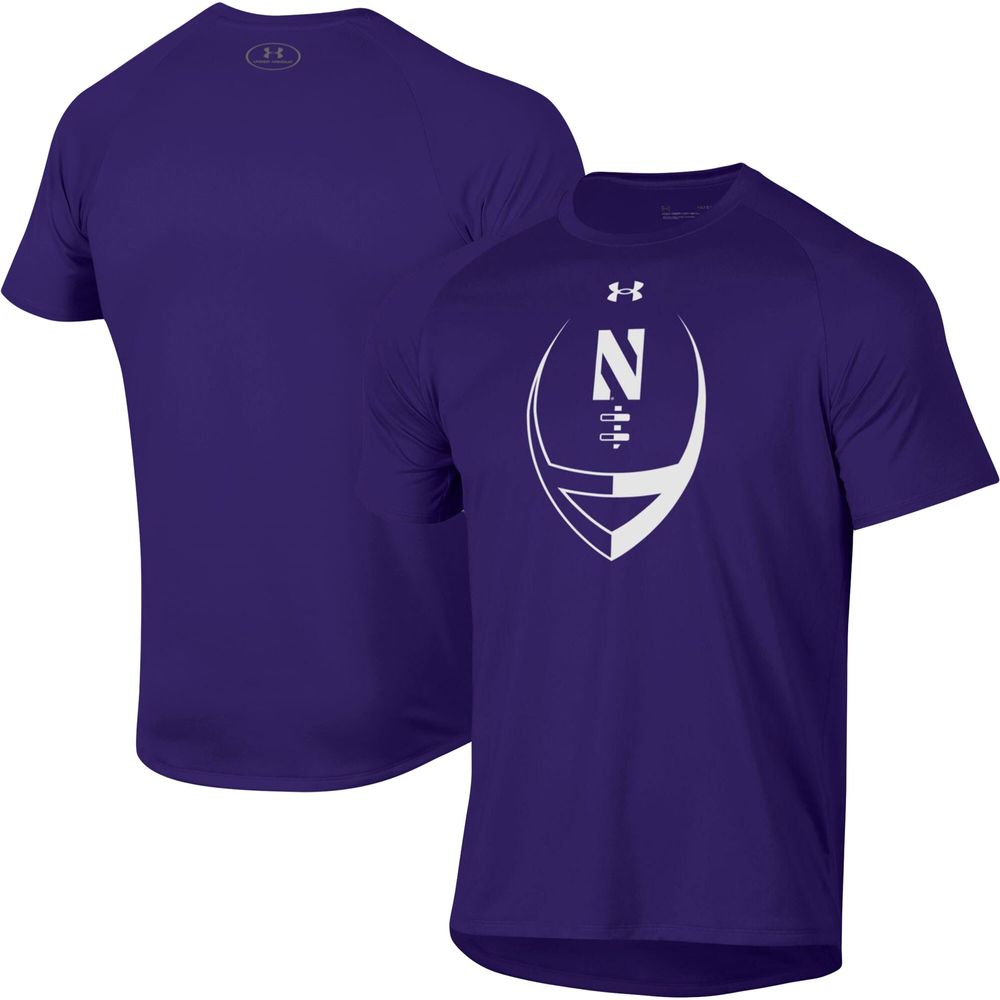 Men's Under Armour Purple Northwestern Wildcats Football Icon Raglan Performance T-Shirt