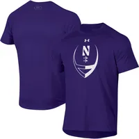 T-shirt violet Under Armour Northwestern Wildcats Football Icon Raglan Performance pour hommes