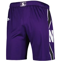 Under Armour - Short de basket-ball violet avec logo des Northwestern Wildcats pour homme