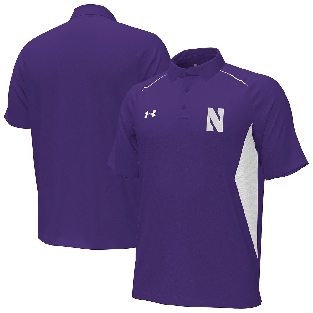 Men's Under Armour Purple Northwestern Wildcats Sideline Title Performance Polo