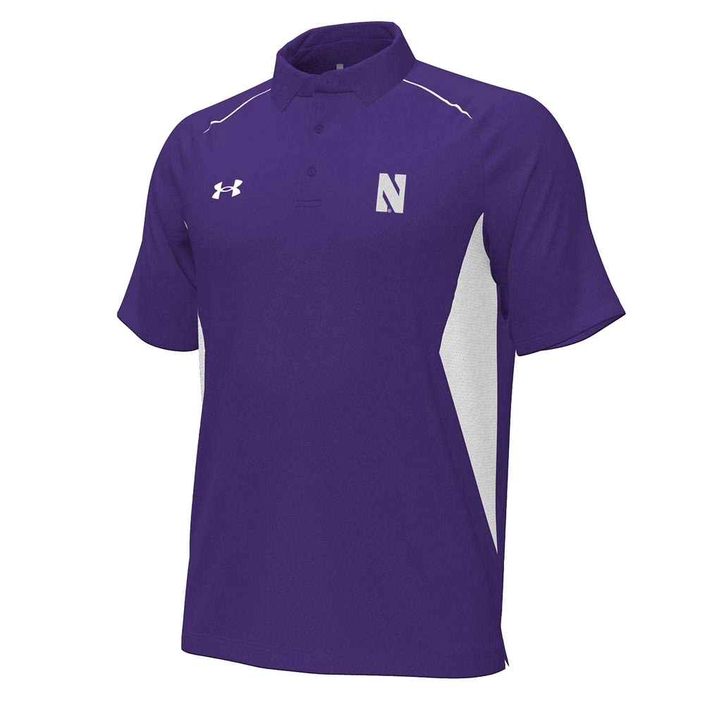 Polo violet pour homme Under Armour Northwestern Wildcats Title