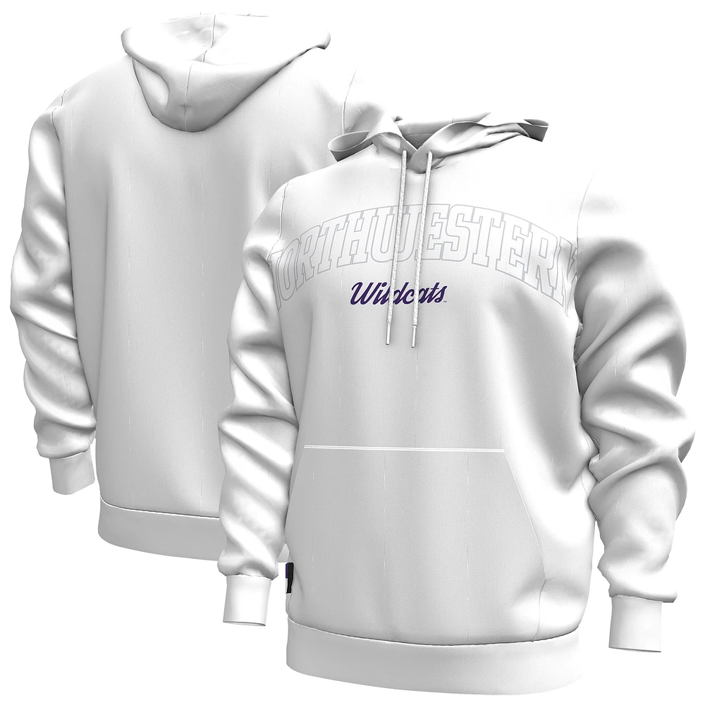 Men's Under Armour White Northwestern Wildcats 2024 Sideline Essential Fleece Pullover Hoodie