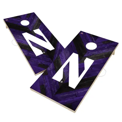 Northwestern Wildcats 2' x 4' Herringbone Design Cornhole Set