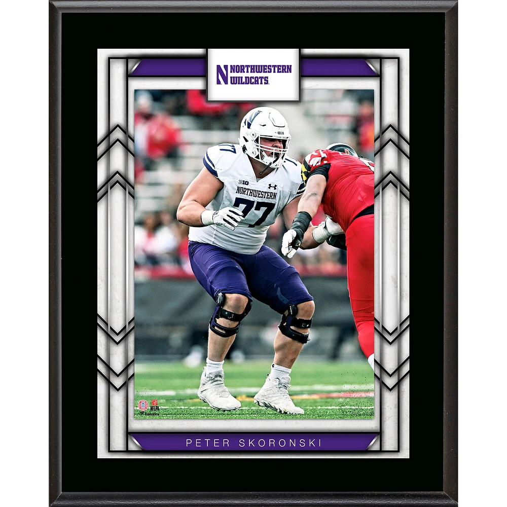 Peter Skoronski Northwestern Wildcats 10.5" X 13" Sublimated Player Plaque