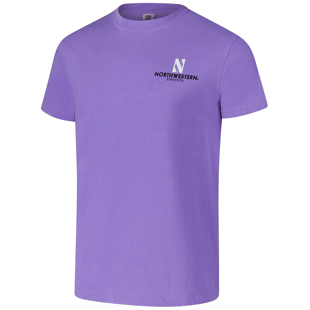 T-shirt unisexe violet aux couleurs pittoresques et confortables des Wildcats du Nord-Ouest