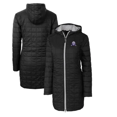 Northwestern Wildcats Cutter & Buck Women's Vault Rainier Primaloft Eco Hooded Long Coat - Black