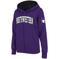 Women's Stadium Athletic Purple Northwestern Wildcats Arched Name Full-Zip Hoodie