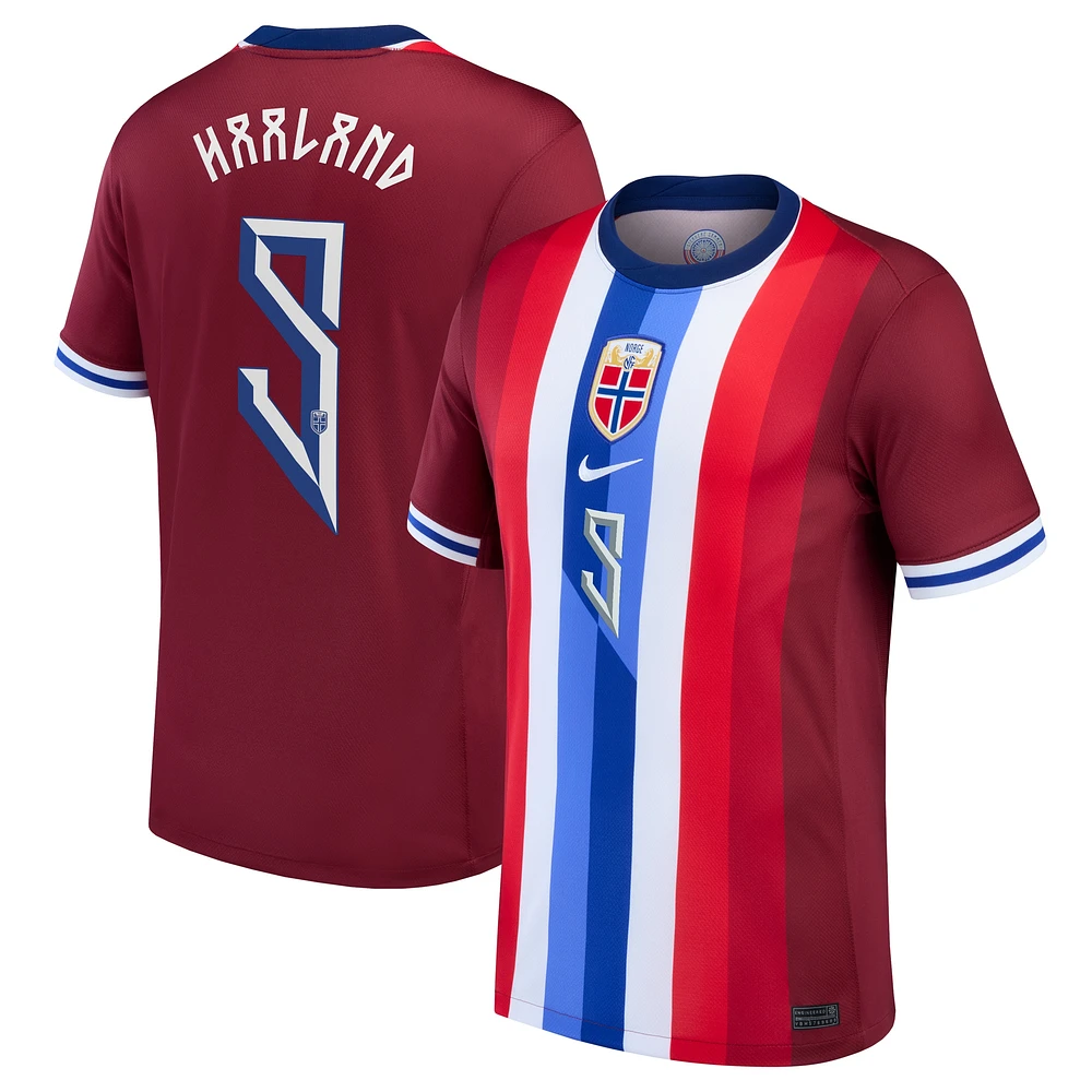 Maillot réplique à domicile Nike Erling Haaland rouge de l'équipe nationale Norvège 2024 pour homme