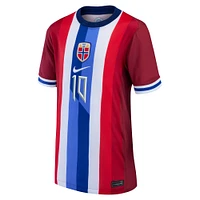 Maillot Nike Martin Odegaard pour enfant, réplique à domicile de l'équipe nationale Norvège 2024, rouge, rouge