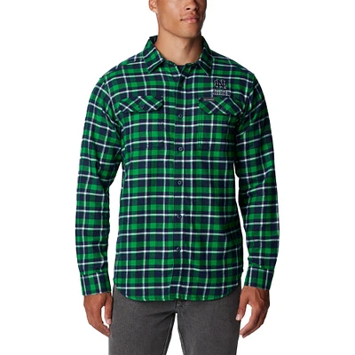 Columbia  Green Notre Dame Fighting Irish Flare Gun Flannel Long Sleeve Shirt