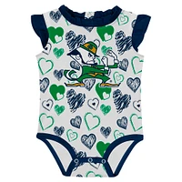 Girls Newborn Navy Notre Dame Fighting Irish Happy Hearts  2-Pack Bodysuit Set