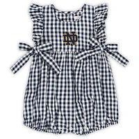 Girls Infant Garb Navy Notre Dame Fighting Irish Constance Gingham Romper