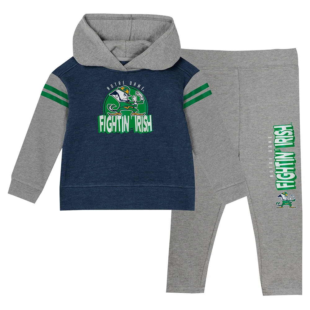 Girls Infant Navy Notre Dame Fighting Irish Clubhouse Pullover Hoodie & Legging Set