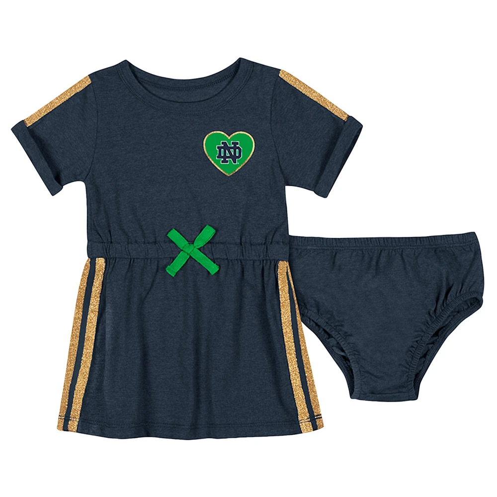 Ensemble robe et bloomer Xur pour nouveau-né bébé fille Colosseum Navy Notre Dame Fighting Irish