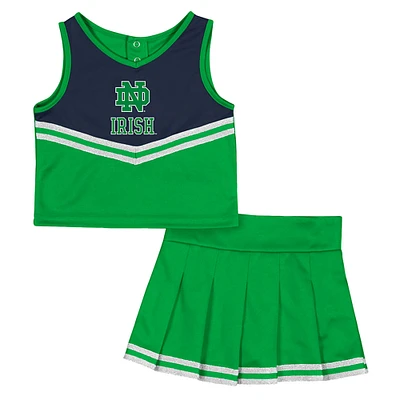 Ensemble haut et jupe de cheerleading pour filles du Colisée vert Notre Dame Fighting Irish Time For Recess