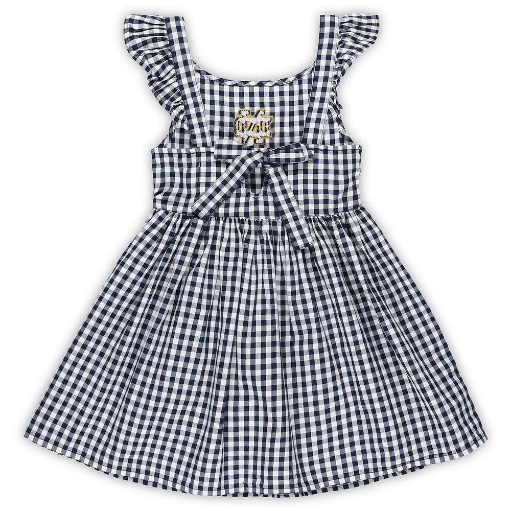 Girls Toddler Garb  Navy Notre Dame Fighting Irish Constance Gingham Dress