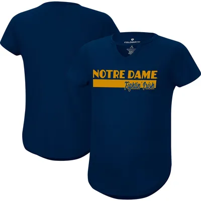 Notre Dame Fighting Irish Colosseum Girls Youth Dolores Keyhole T-Shirt - Navy