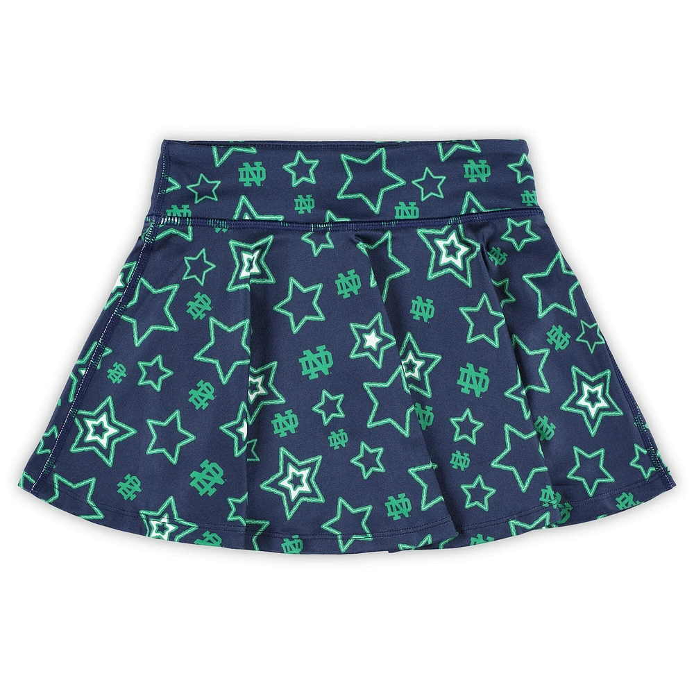 Jupe-short fluide ZooZatz Navy Notre Dame Fighting Irish Star pour filles