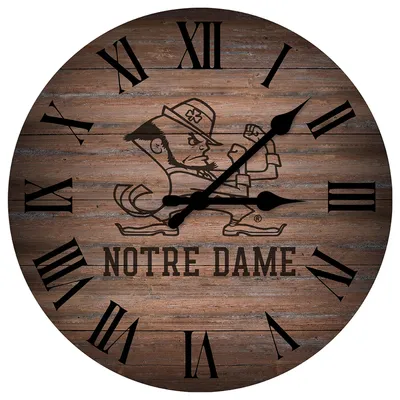 Notre Dame Fighting Irish Imperial Team Logo Rustic 16'' Clock