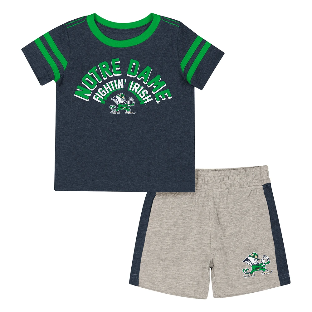 Infant Colosseum Heather Navy Notre Dame Fighting Irish T-Shirt & Shorts Set