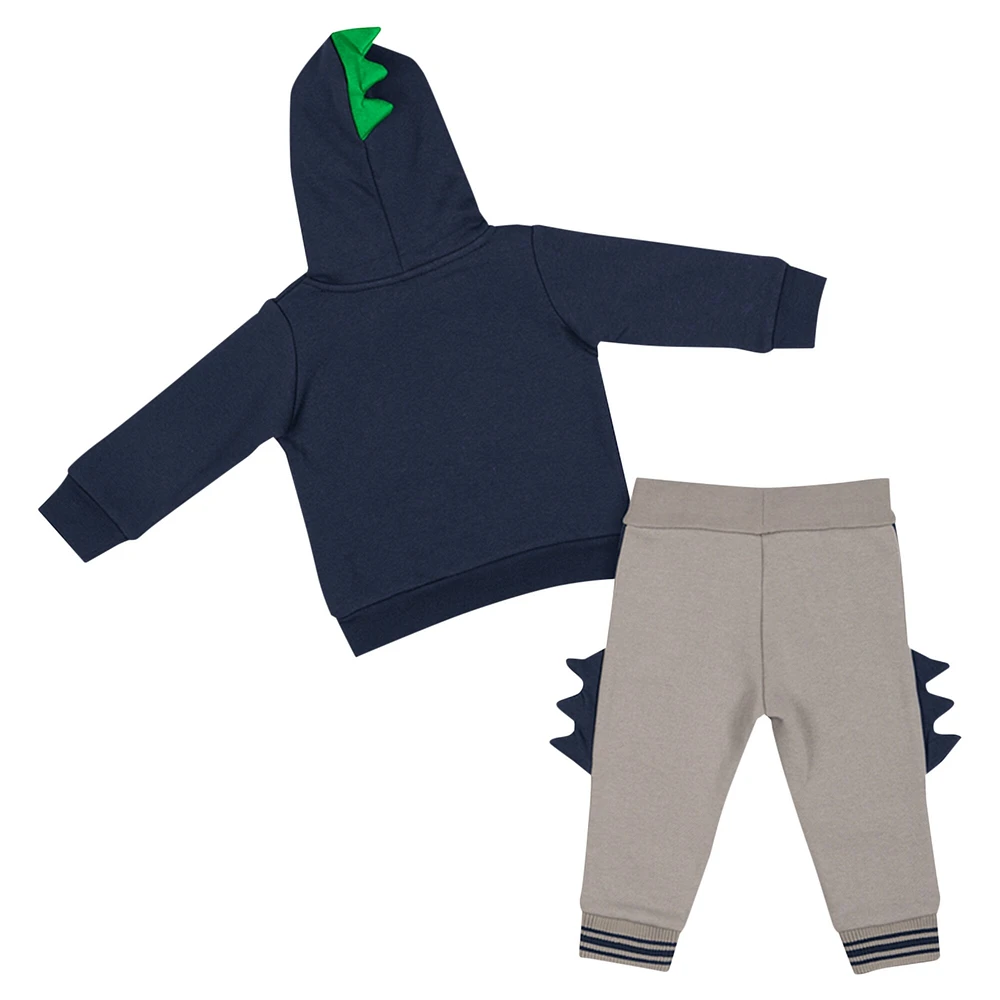 Ensemble sweat à capuche et pantalon Colosseum bleu marine/gris Notre Dame Fighting Irish Dino pour bébé