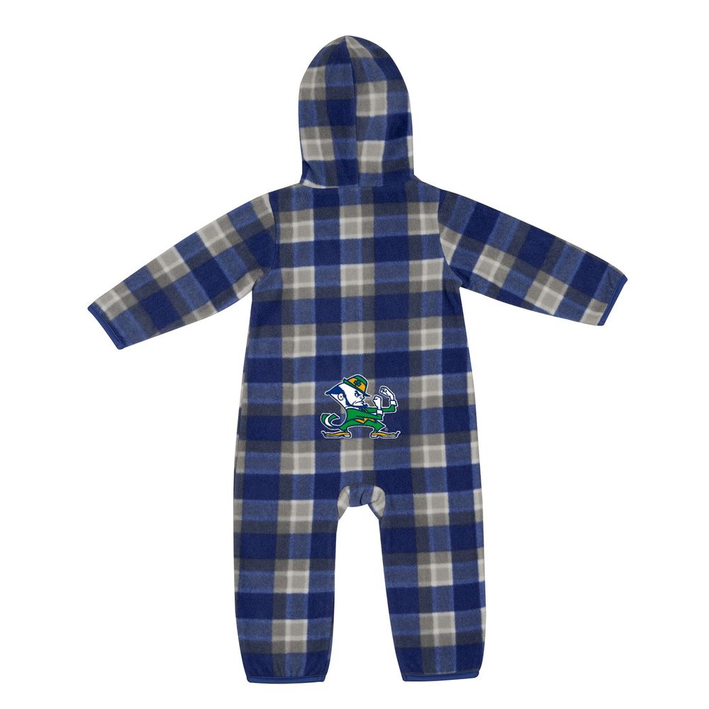 Infant Colosseum Navy/Gray Notre Dame Fighting Irish Farays Plaid Full-Zip Hoodie Jumper