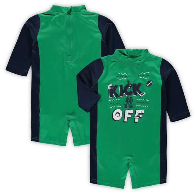 Combinaison néoprène Notre Dame Fighting Irish Wave Runner vert/bleu marine pour bébé