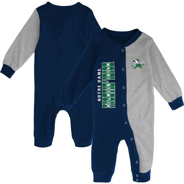 Dormeuse bicolore Notre Dame Fighting Irish Halftime bleu marine/gris chiné pour bébé