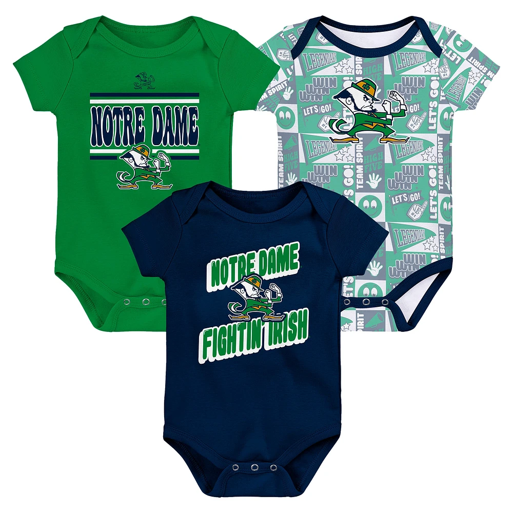 Lot de 3 bodies pour bébé Notre Dame Fighting Irish Sunday Comics